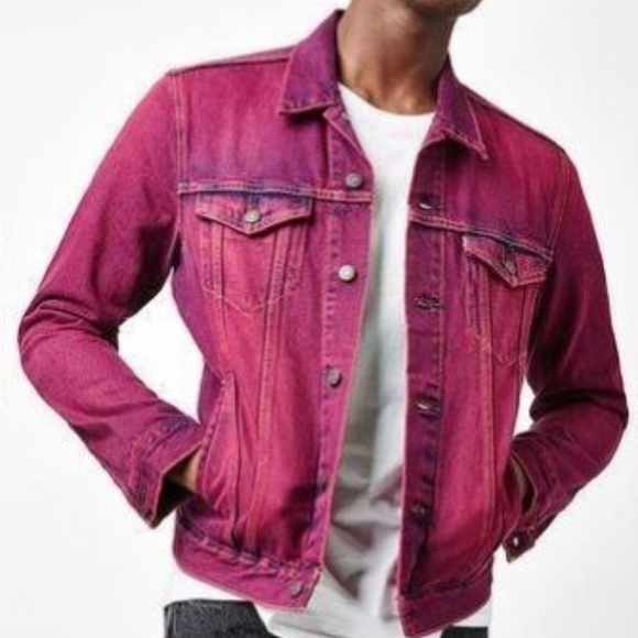 pink levi jean jacket